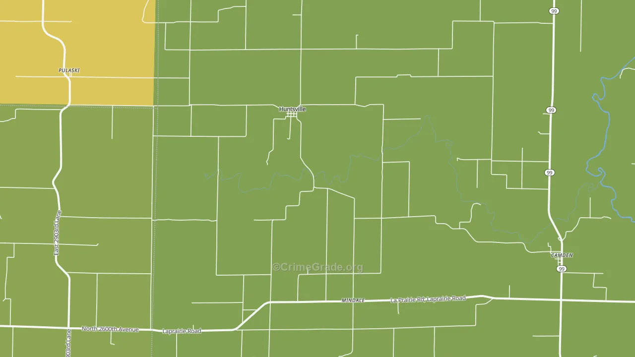 Huntsville, IL Map of Vandalism Rates