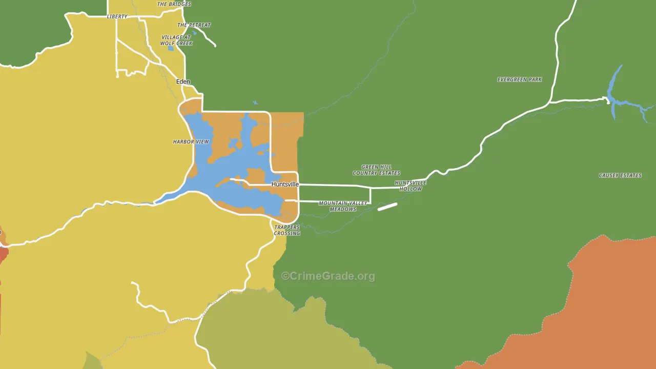 Huntsville, UT Map of Vandalism Rates