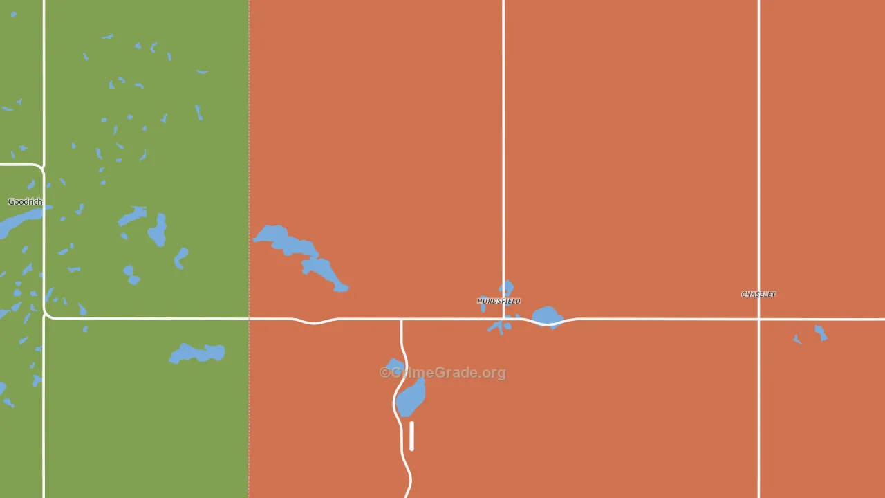 Hurdsfield, ND Map of Vandalism Rates