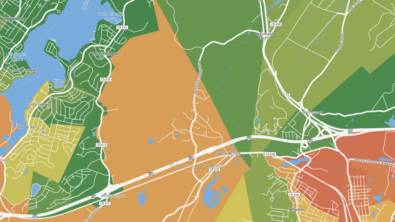 Hurdtown, NJ Map of Vandalism Rates