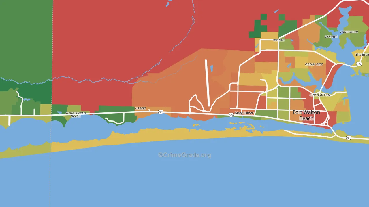 Hurlburt Field, FL Map of Vandalism Rates