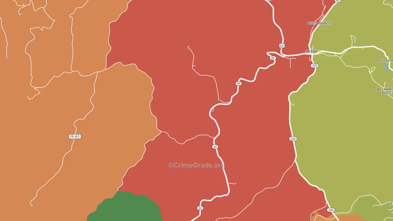 Hurley, KY Map of Vandalism Rates