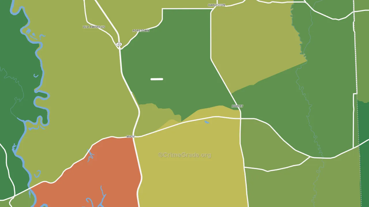 Hurley, MS Map of Vandalism Rates