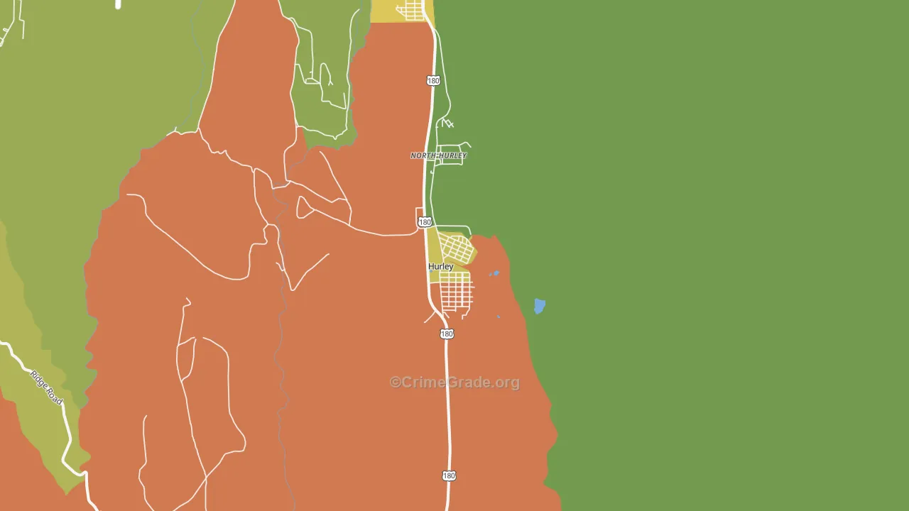 Hurley, NM Map of Vandalism Rates