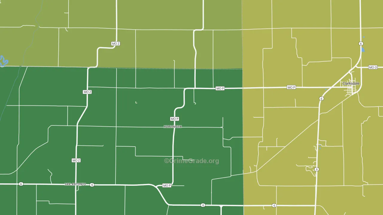 Hurlingen, MO Map of Vandalism Rates