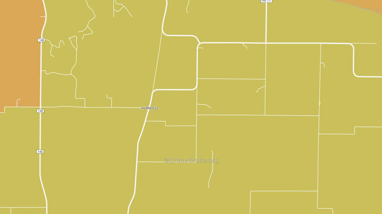 Hurnville, TX Map of Vandalism Rates
