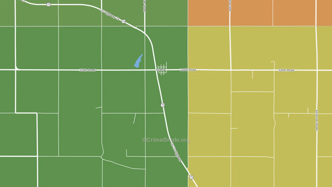 Huron, KS Map of Vandalism Rates
