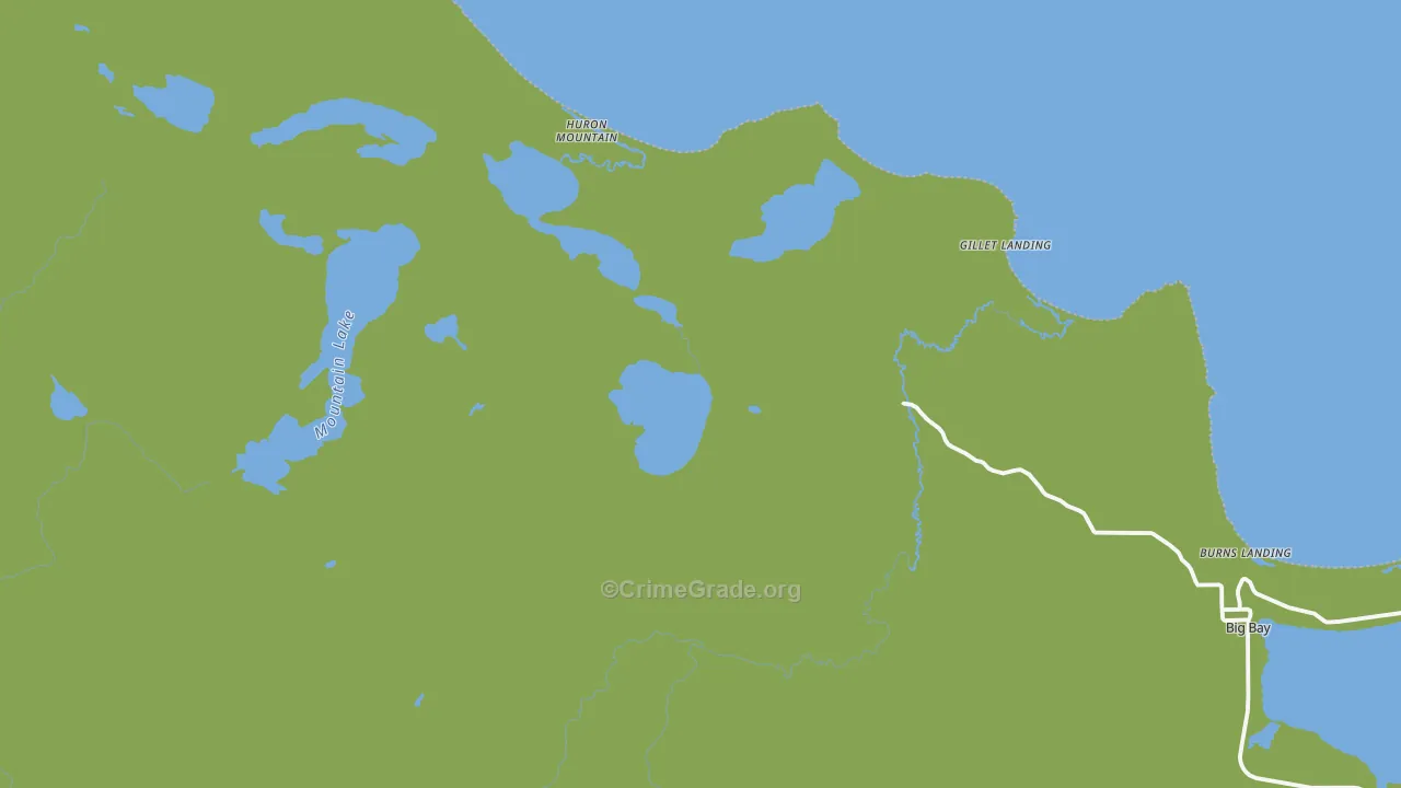 Huron Mountain, MI Map of Vandalism Rates