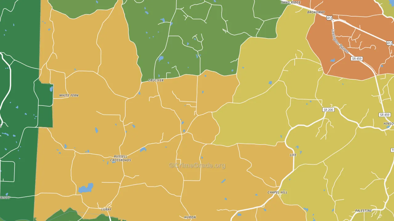 Huron, TN Map of Vandalism Rates