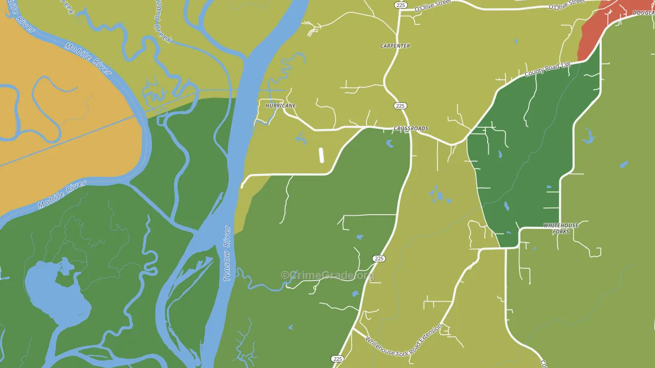 Hurricane, AL Map of Vandalism Rates