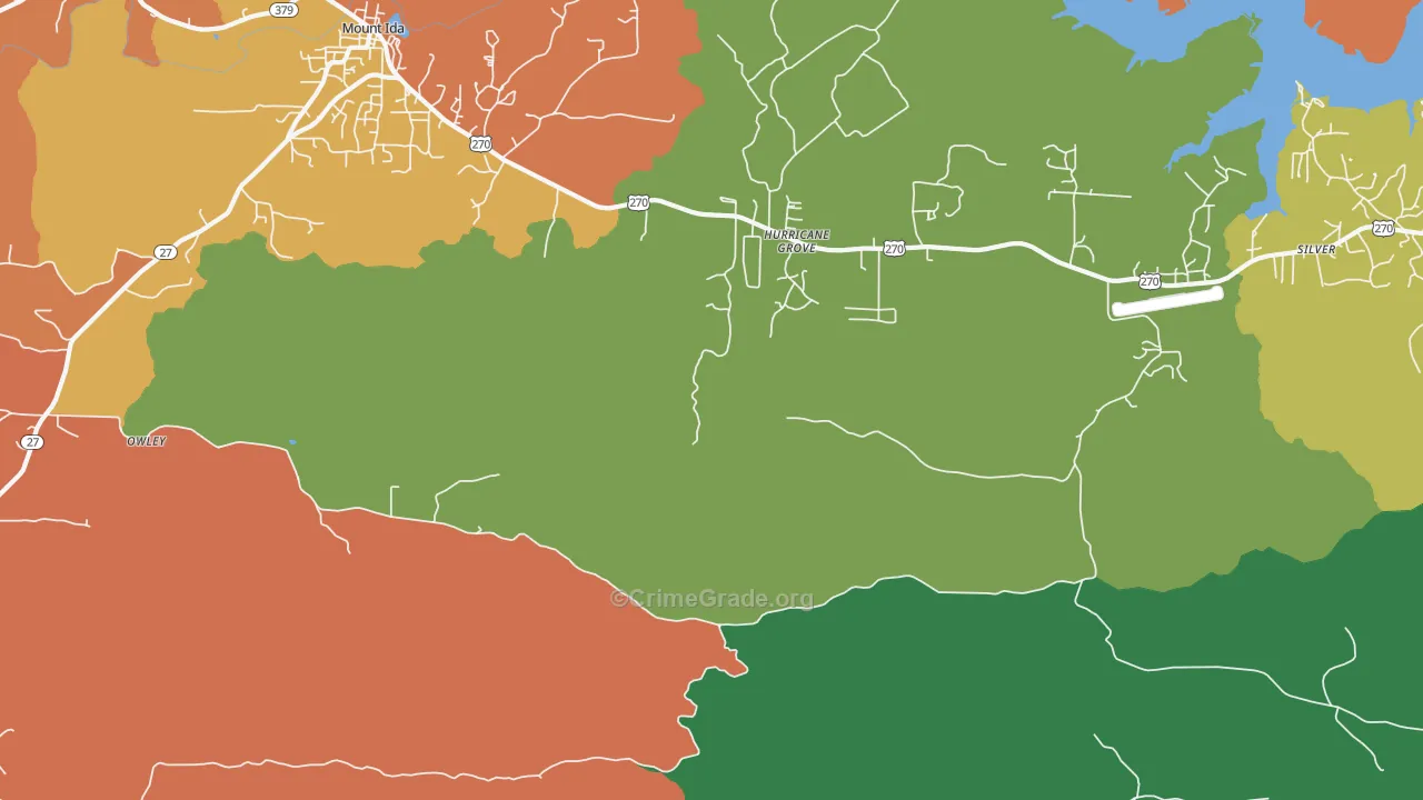 Hurricane Grove, AR Map of Vandalism Rates