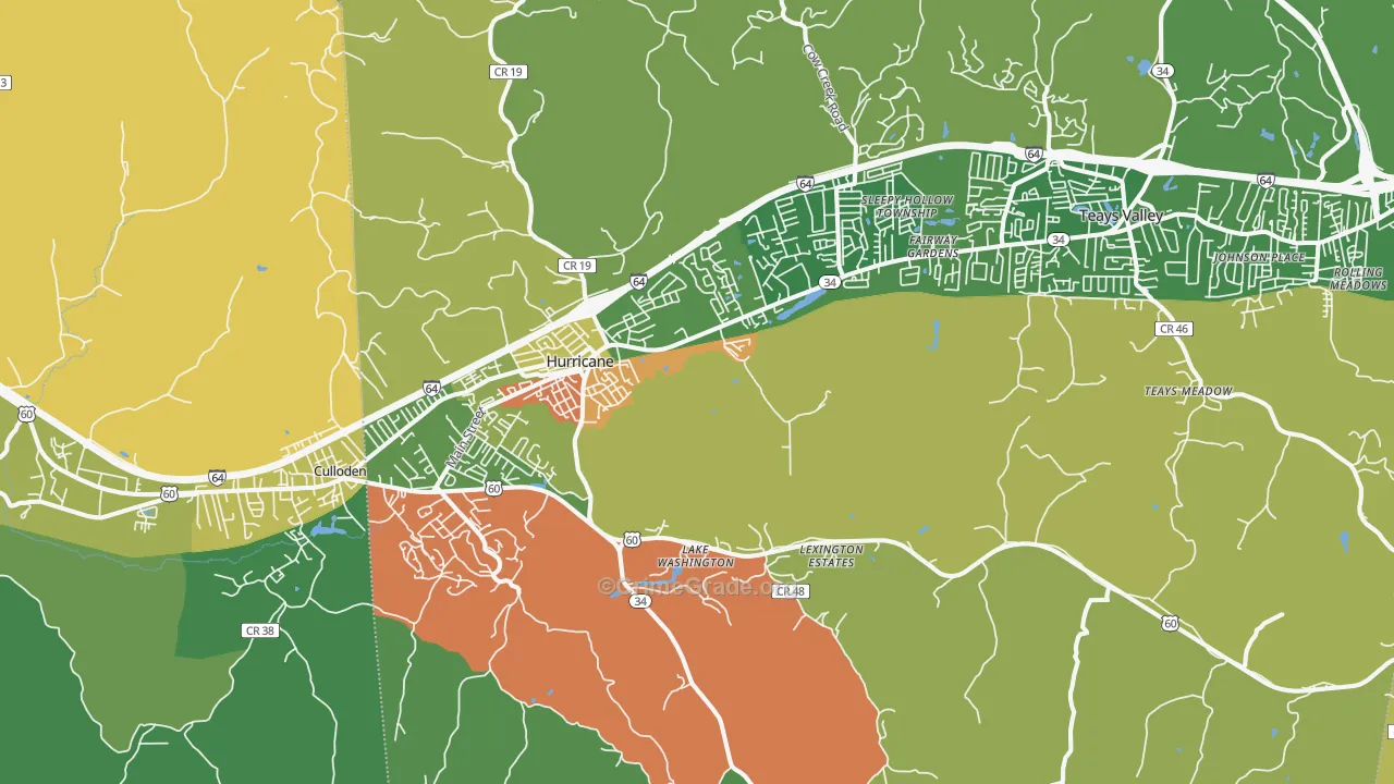 Hurricane, WV Map of Vandalism Rates