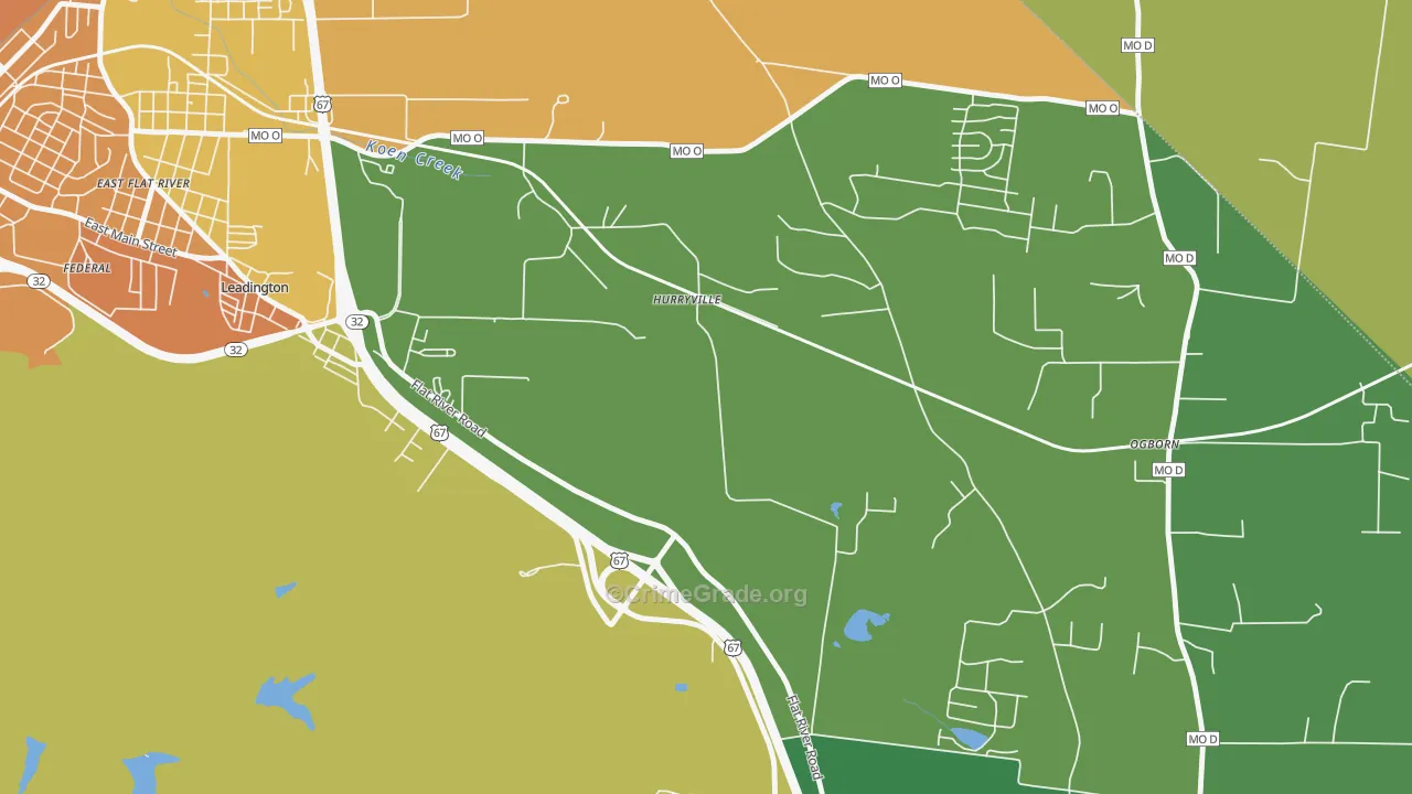 Hurryville, MO Map of Vandalism Rates