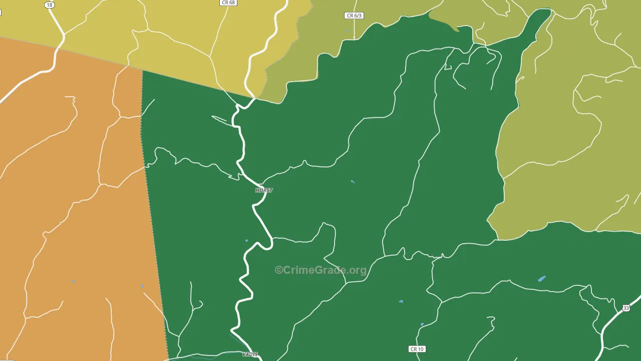 Hurst, WV Map of Vandalism Rates