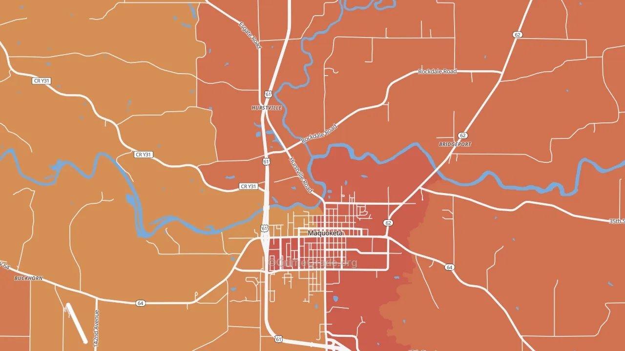 Hurstville, IA Map of Vandalism Rates