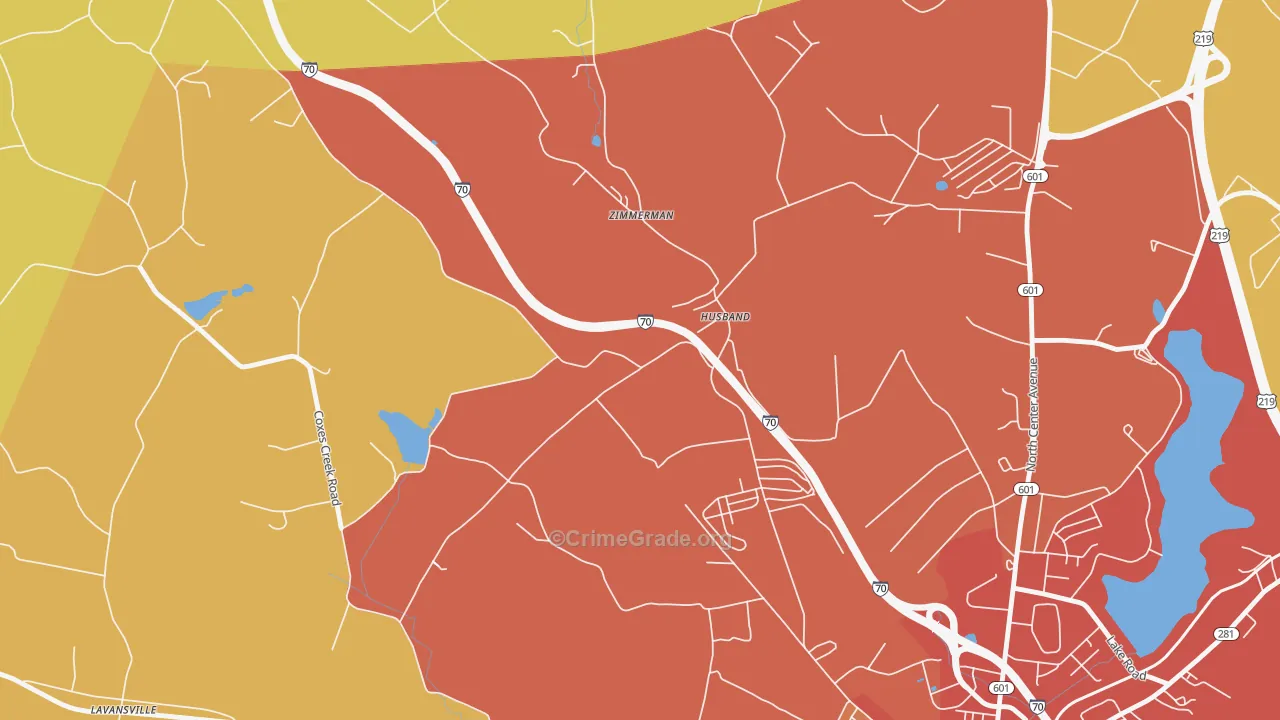Husband, PA Map of Vandalism Rates