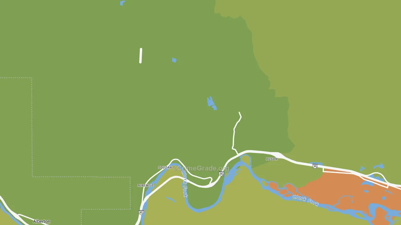 Huson, MT Map of Vandalism Rates