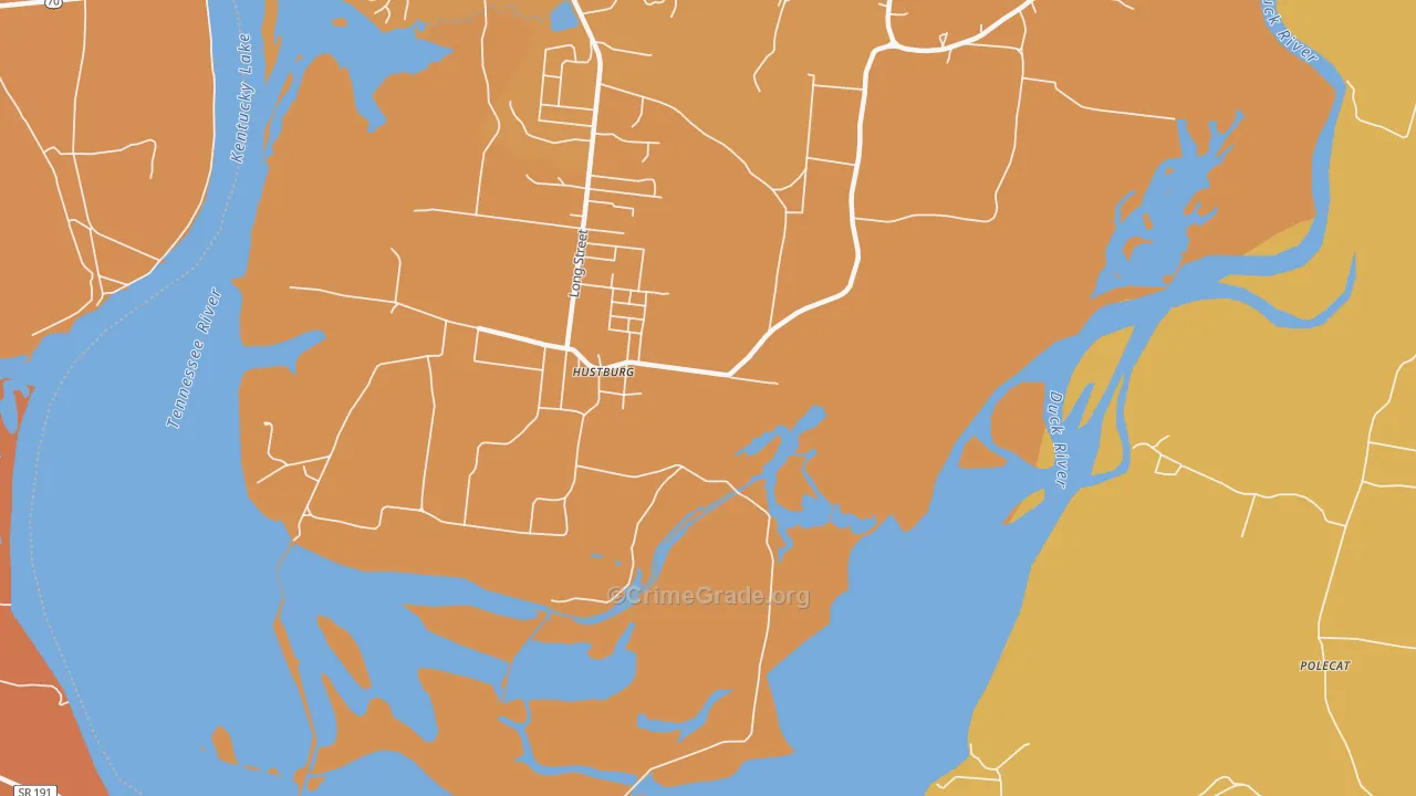 Hustburg, TN Map of Vandalism Rates