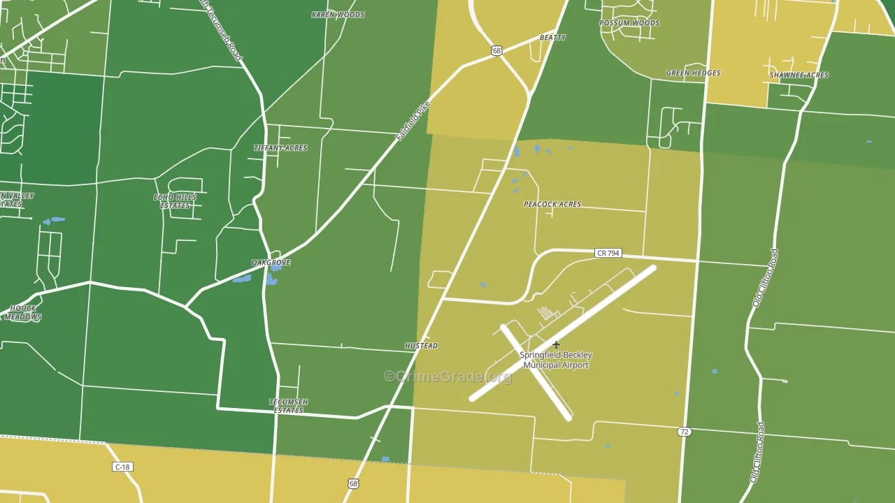 Hustead, OH Map of Vandalism Rates