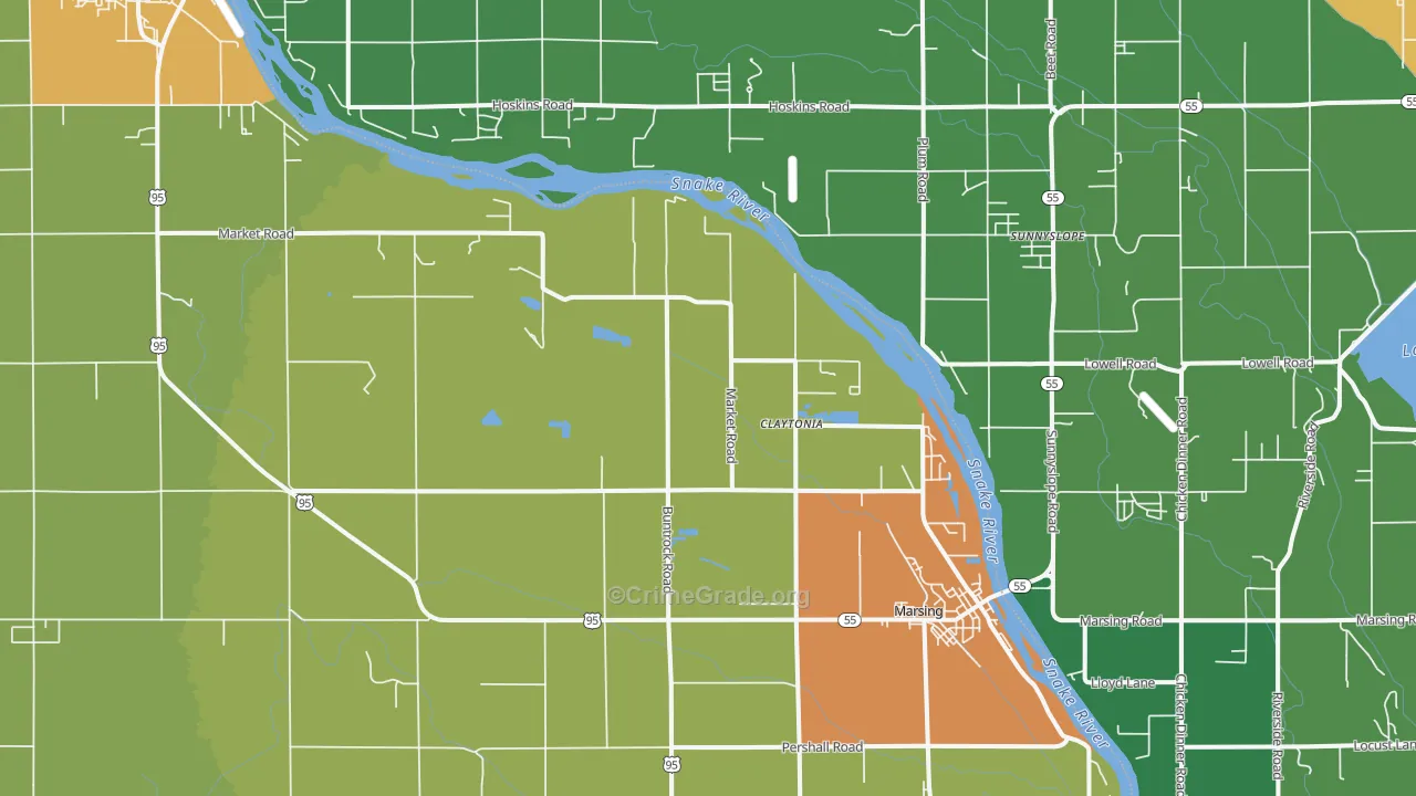 Huston, ID Map of Vandalism Rates