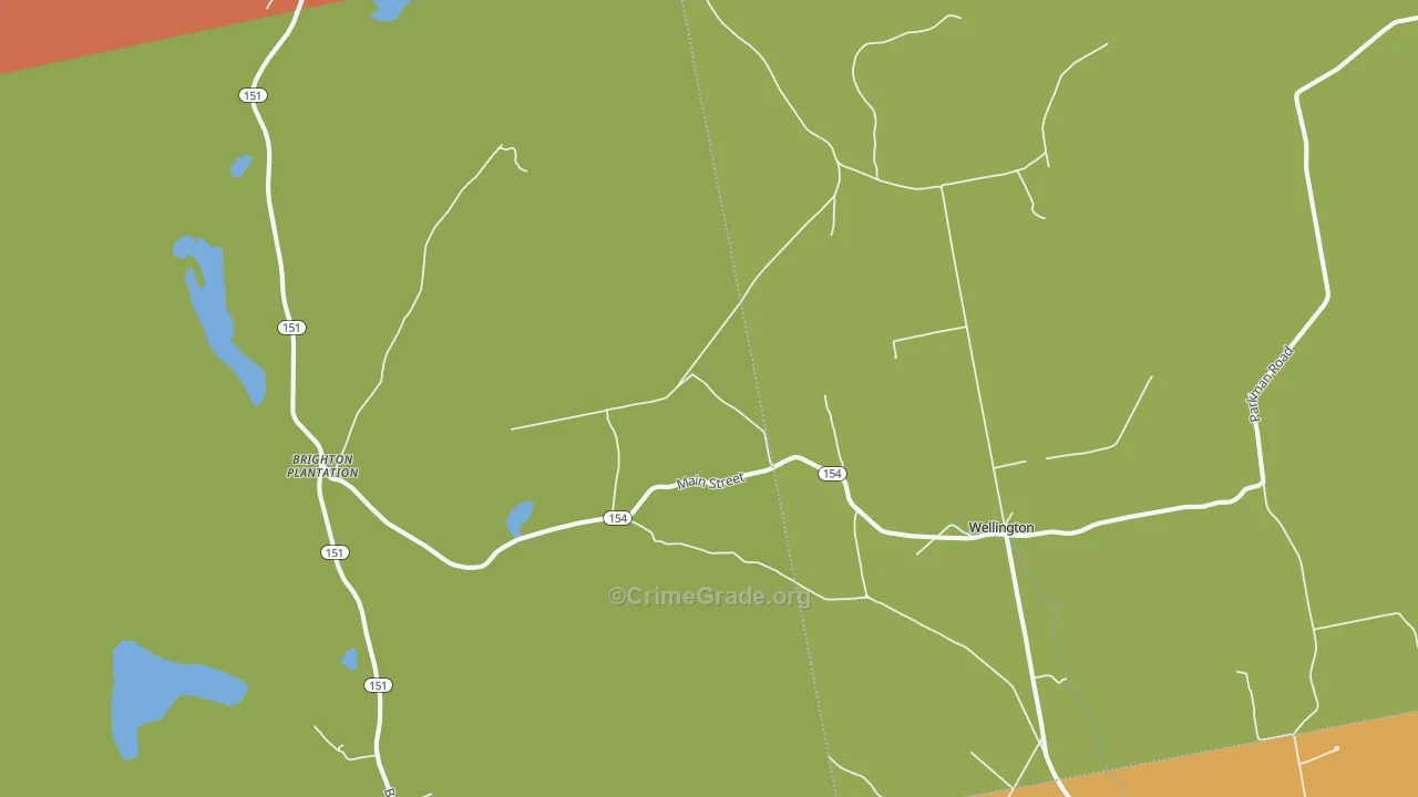 Hutchins Corner, ME Map of Vandalism Rates