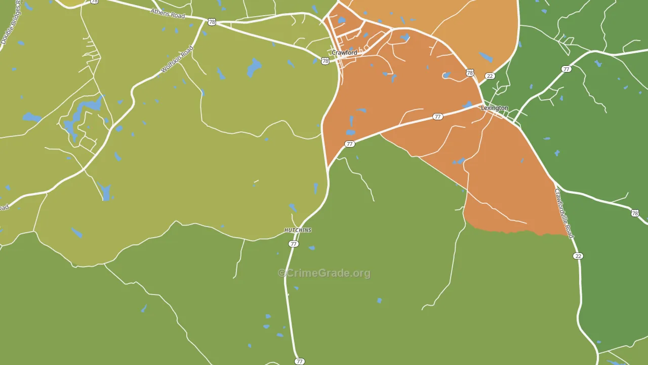 Hutchins, GA Map of Vandalism Rates