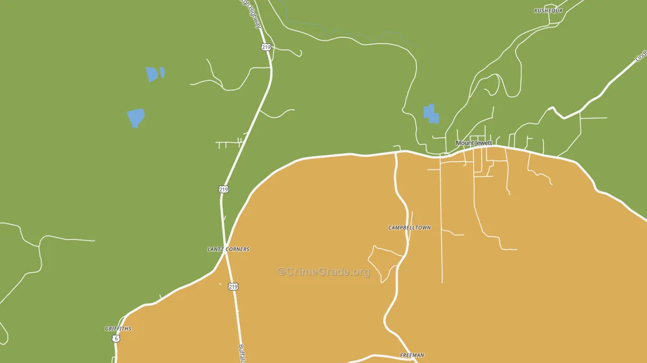 Hutchins, PA Map of Vandalism Rates