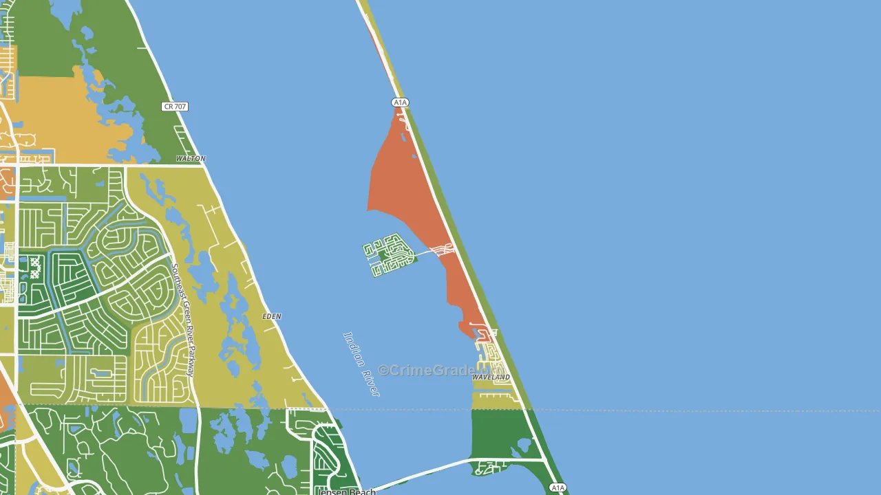 Hutchinson Island South, FL Map of Vandalism Rates
