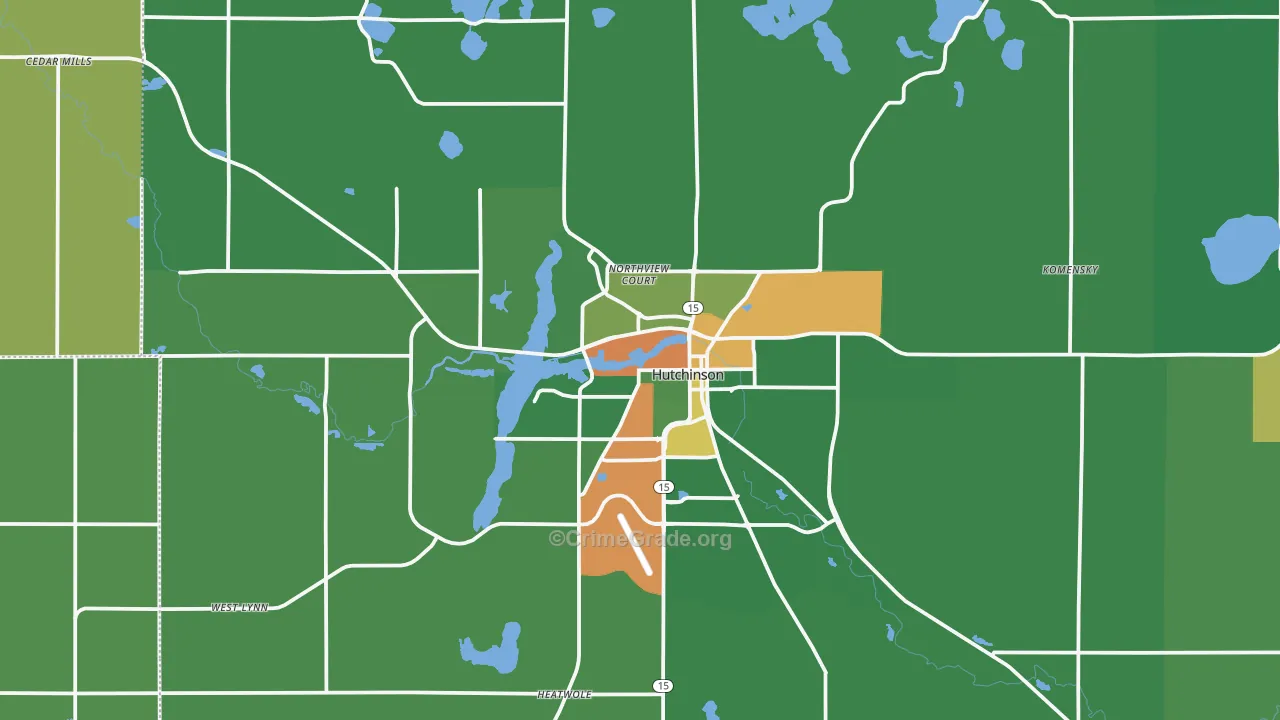 Hutchinson, MN Map of Vandalism Rates