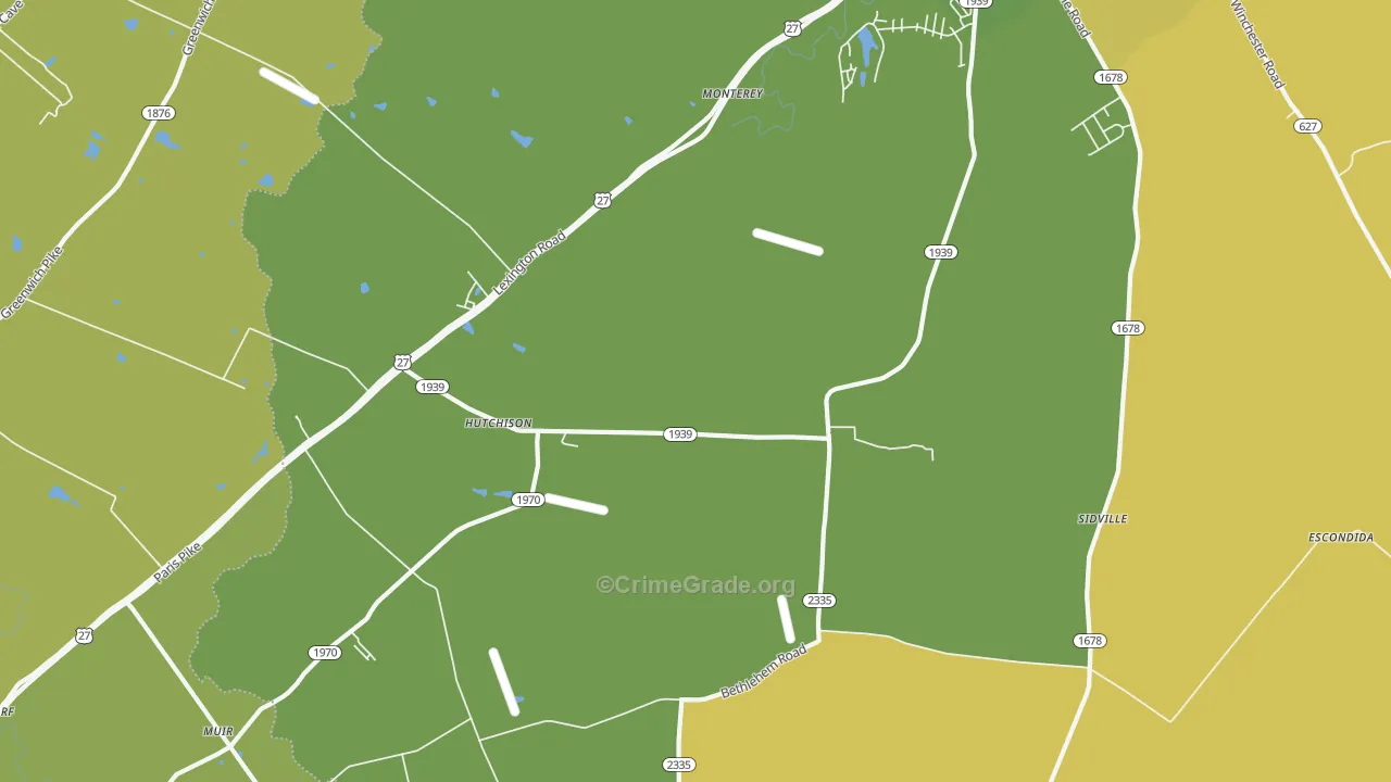 Hutchison, KY Map of Vandalism Rates