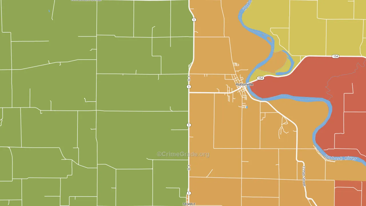 Hutsonville, IL Map of Vandalism Rates