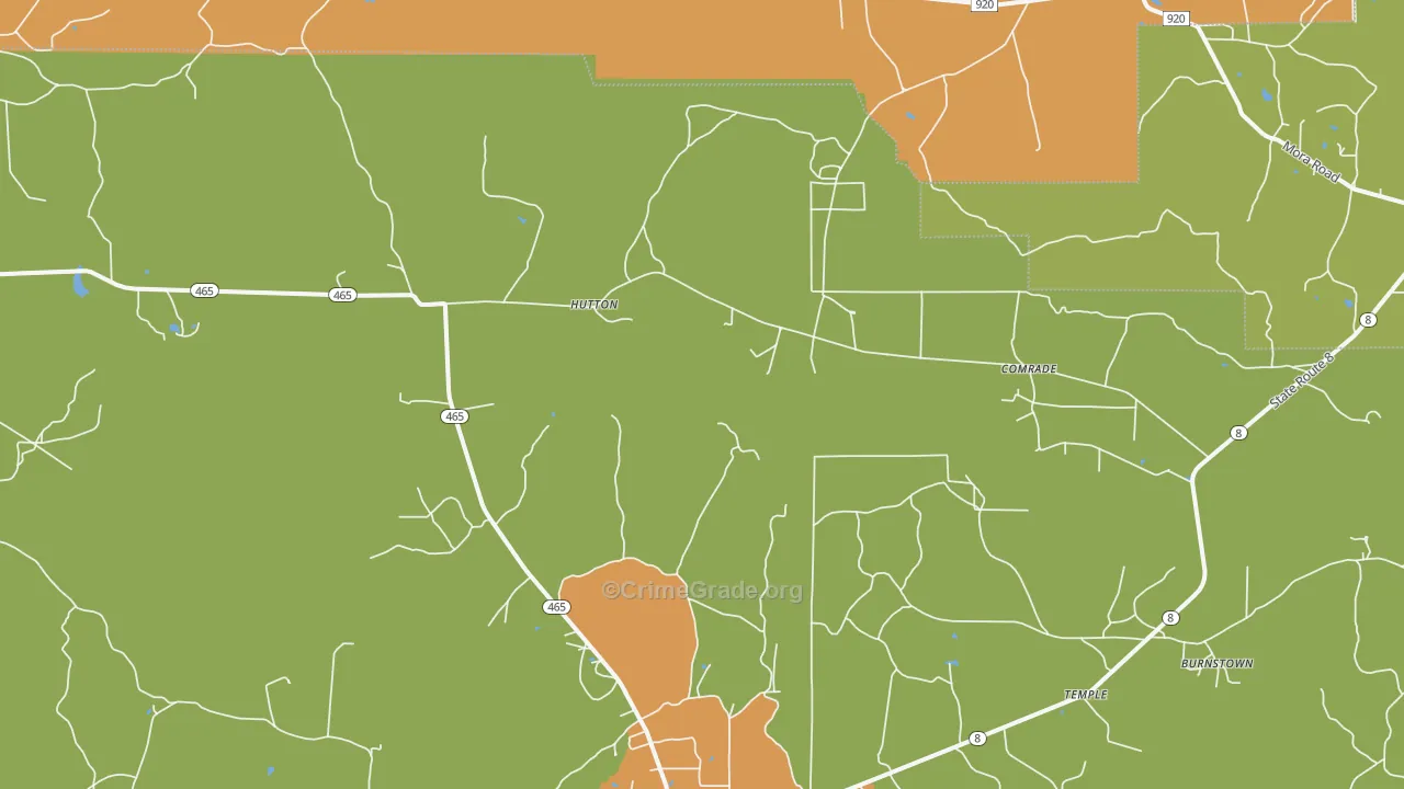 Hutton, LA Map of Vandalism Rates