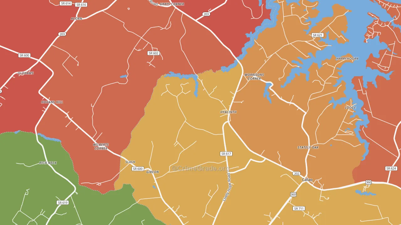 Hyacinth, VA Map of Vandalism Rates