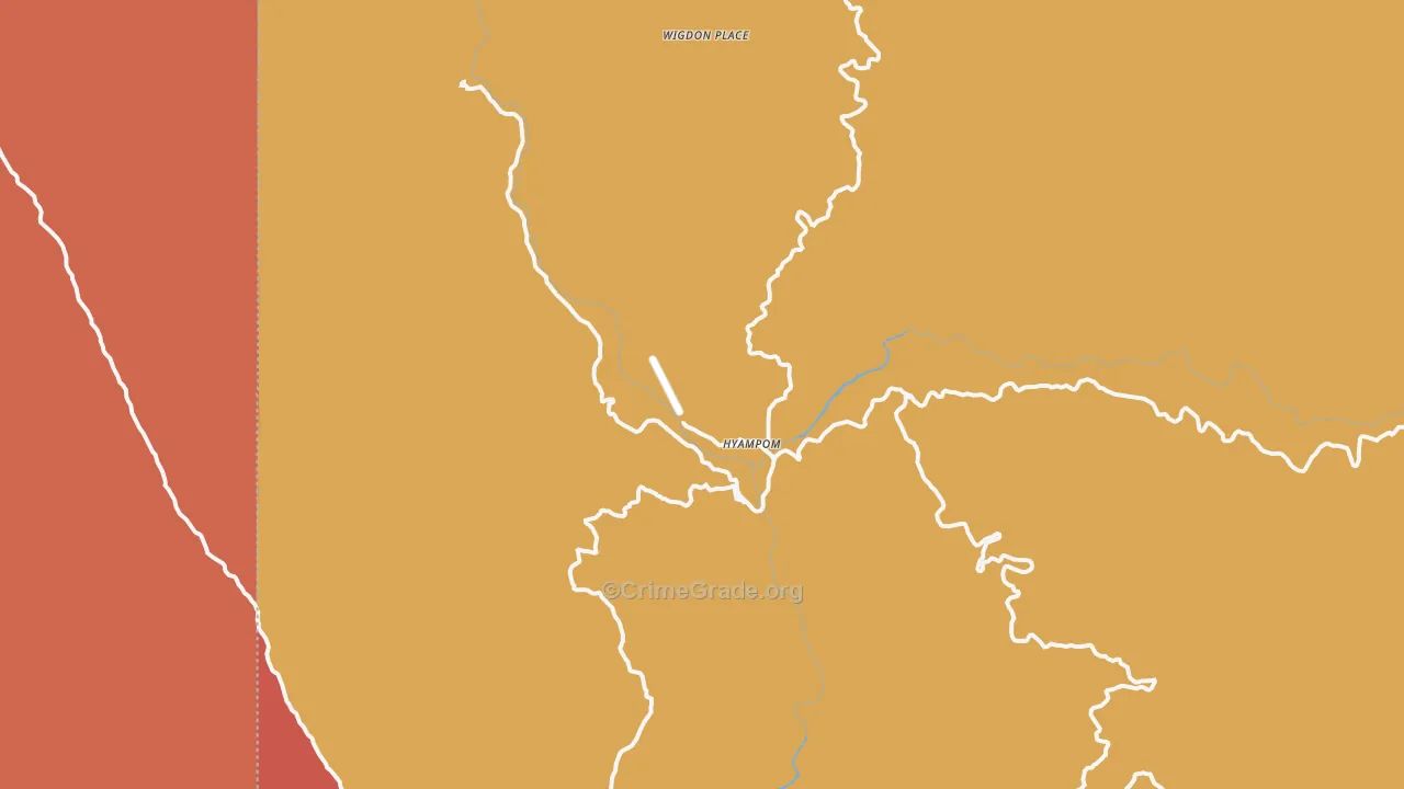 Hyampom, CA Map of Vandalism Rates