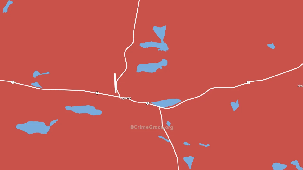 Hyannis, NE Map of Vandalism Rates