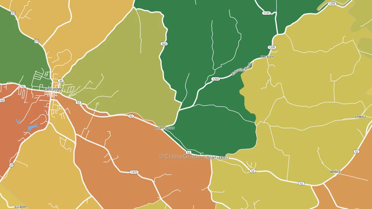 Hyattsville, KY Map of Vandalism Rates