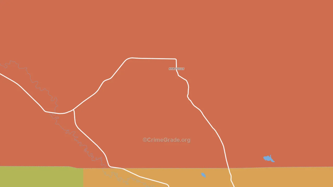 Hyattville, WY Map of Vandalism Rates