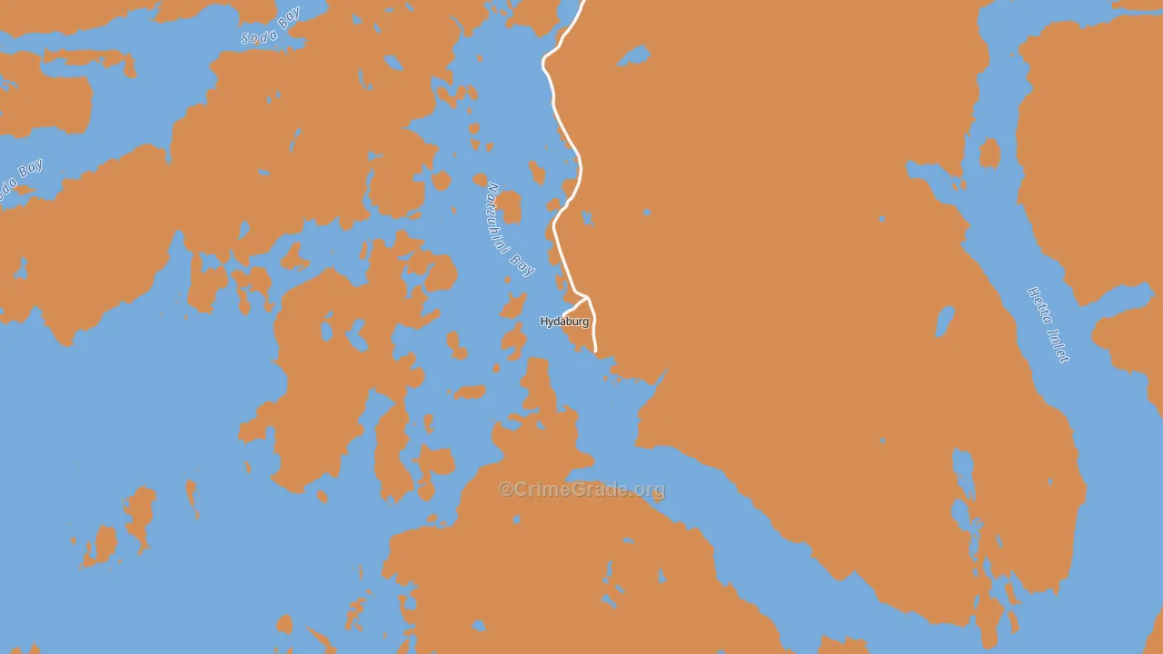 Hydaburg, AK Map of Vandalism Rates