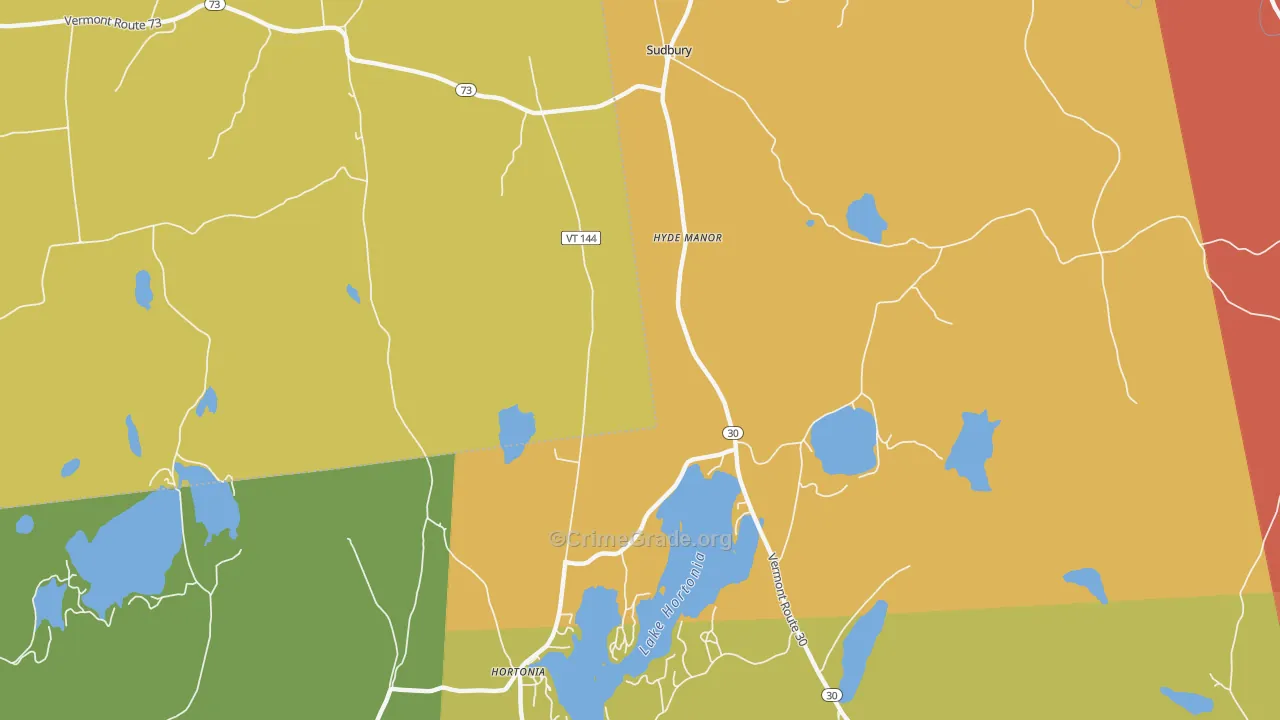 Hyde Manor, VT Map of Vandalism Rates