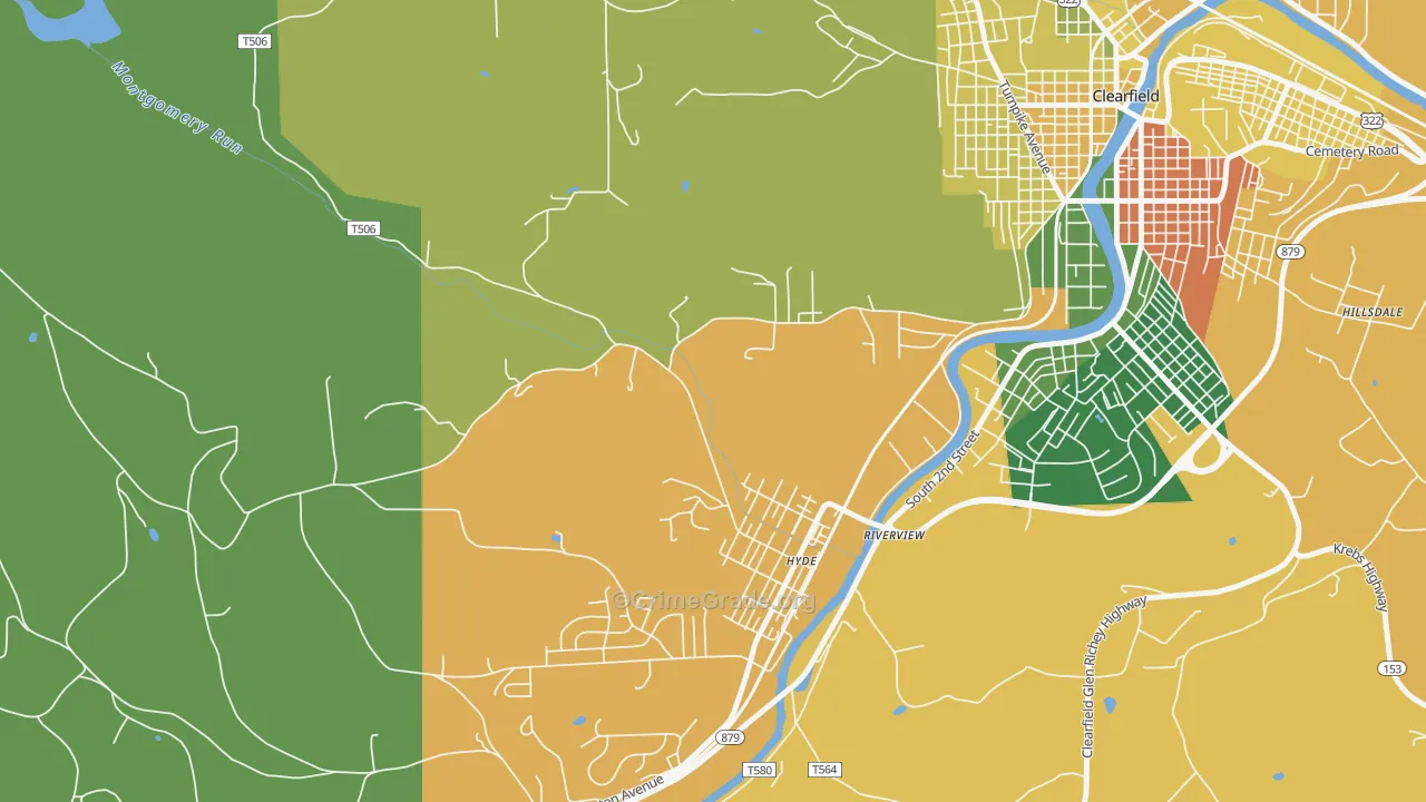 Hyde, PA Map of Vandalism Rates