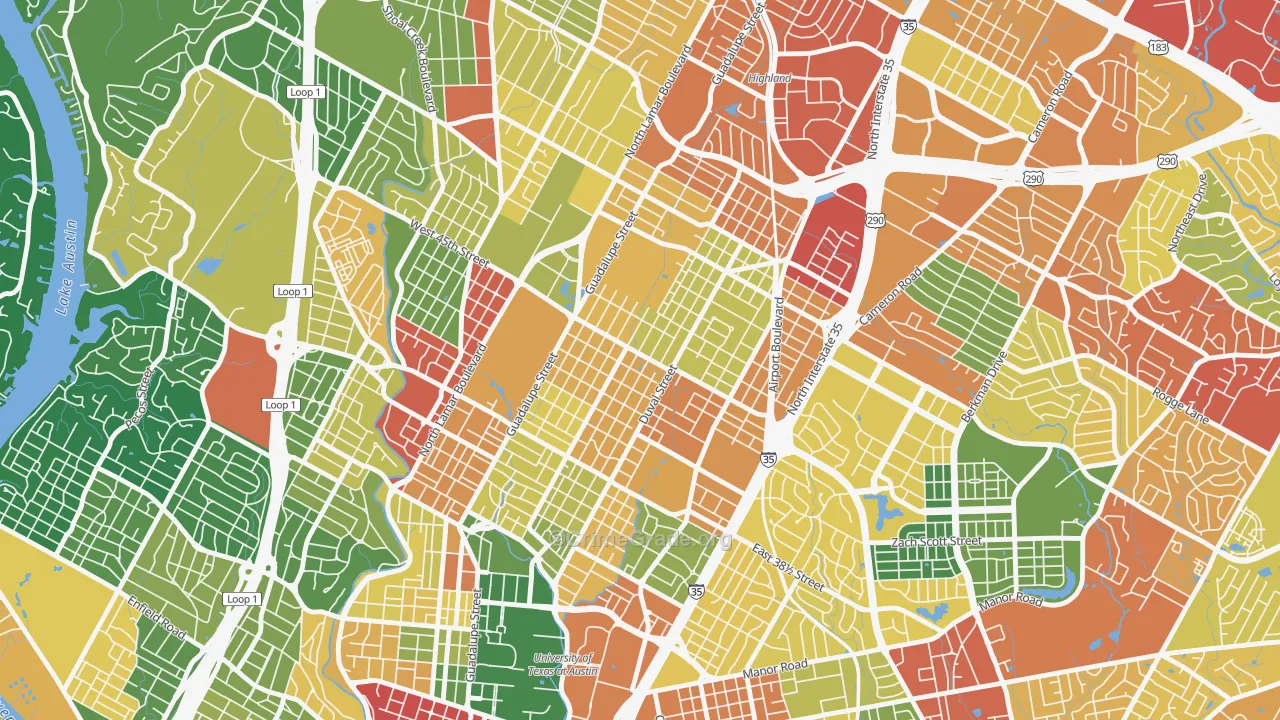 Hyde Park, Austin, TX Map of Vandalism Rates