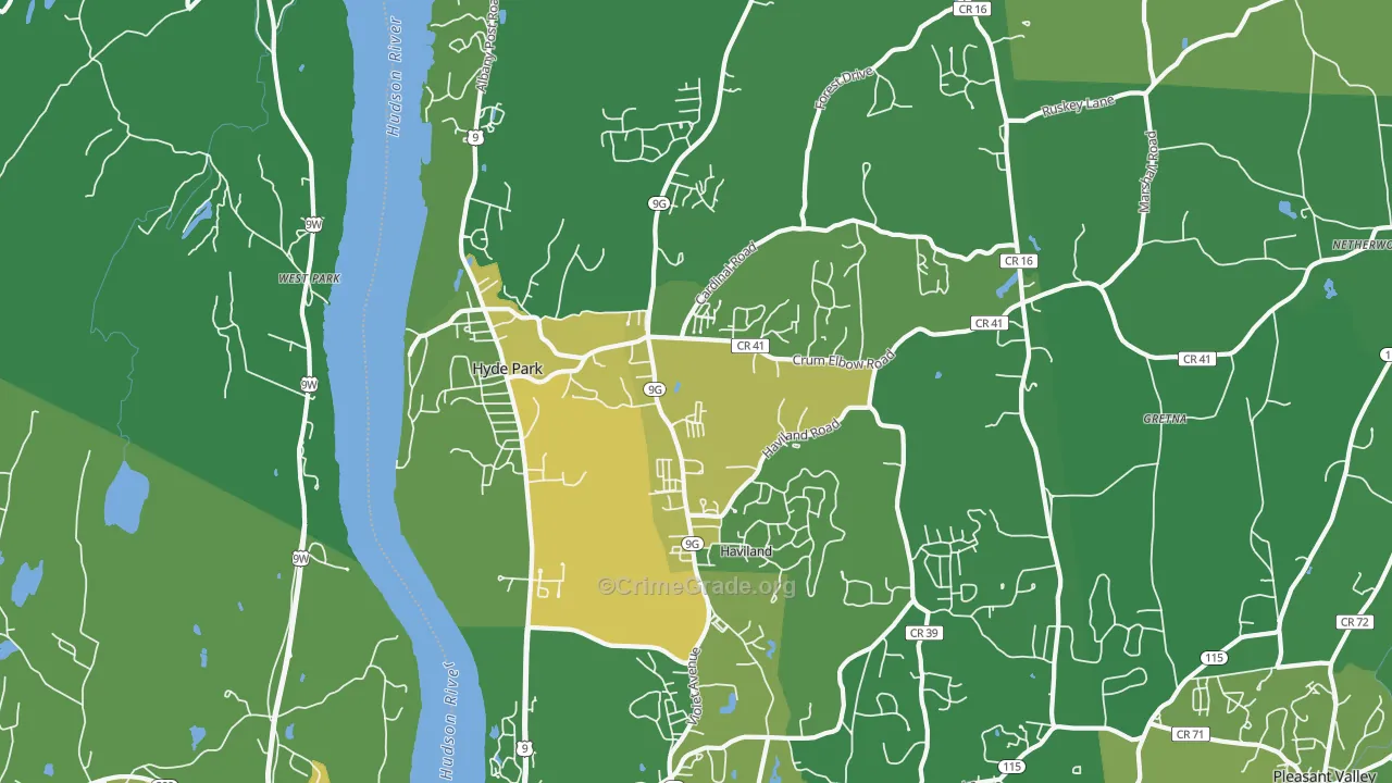 Hyde Park, NY Map of Vandalism Rates