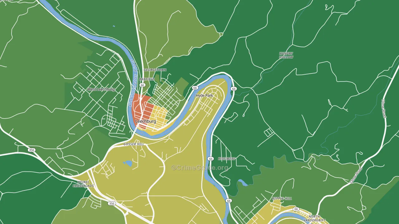 Hyde Park, PA Map of Vandalism Rates