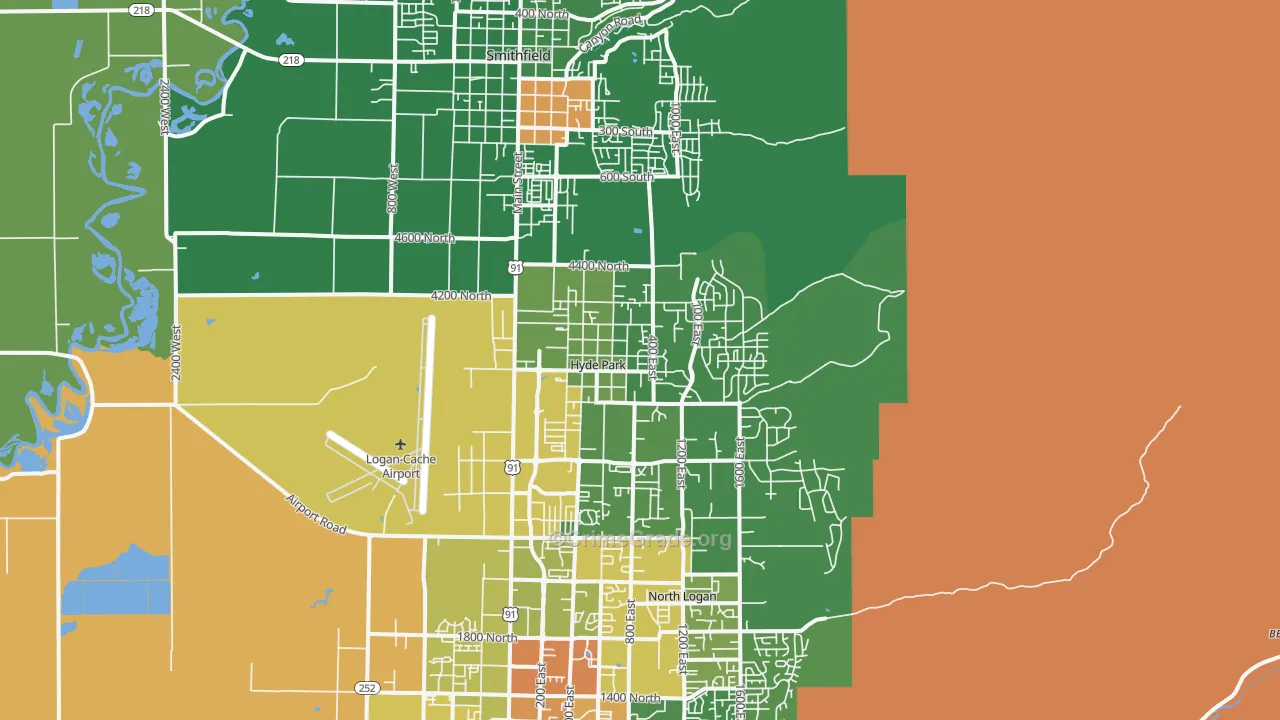 Hyde Park, UT Map of Vandalism Rates