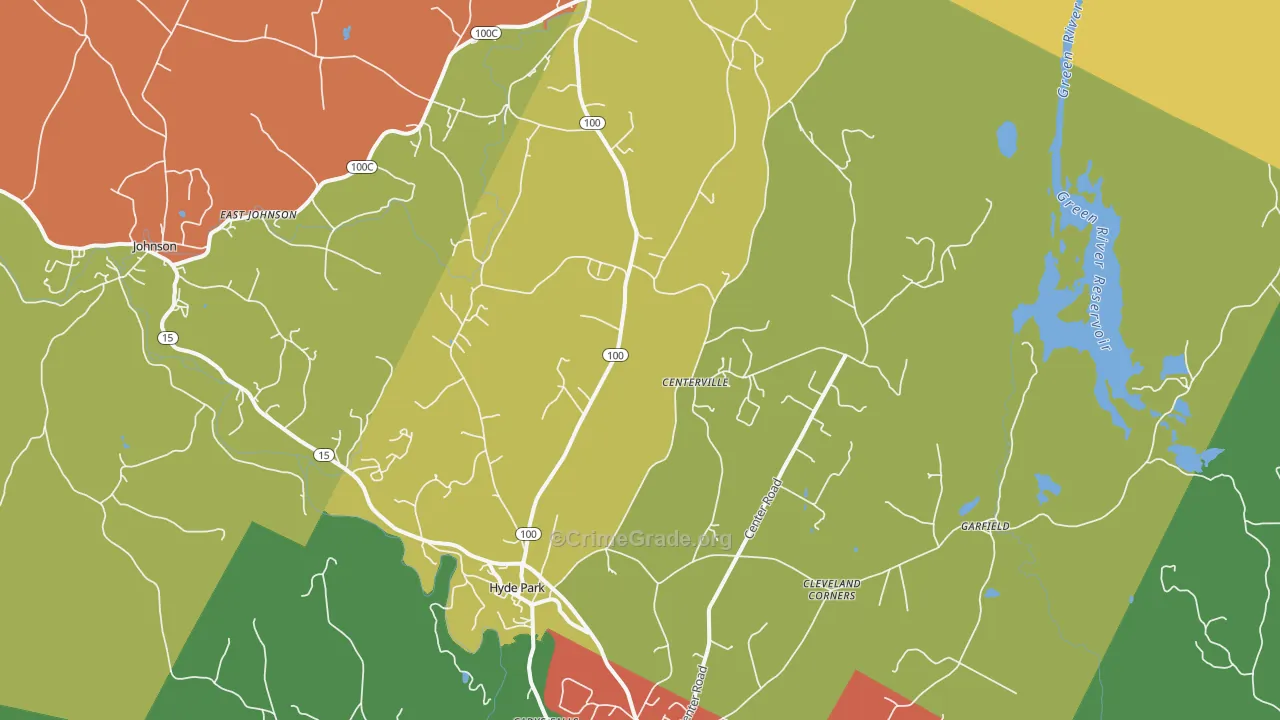 Hyde Park, VT Map of Vandalism Rates