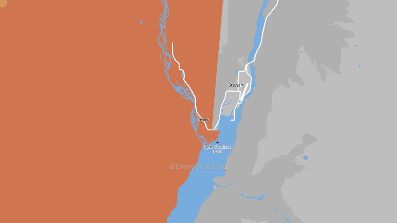 Hyder, AK Map of Vandalism Rates