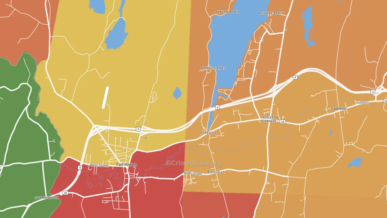 Hydeville, VT Map of Vandalism Rates