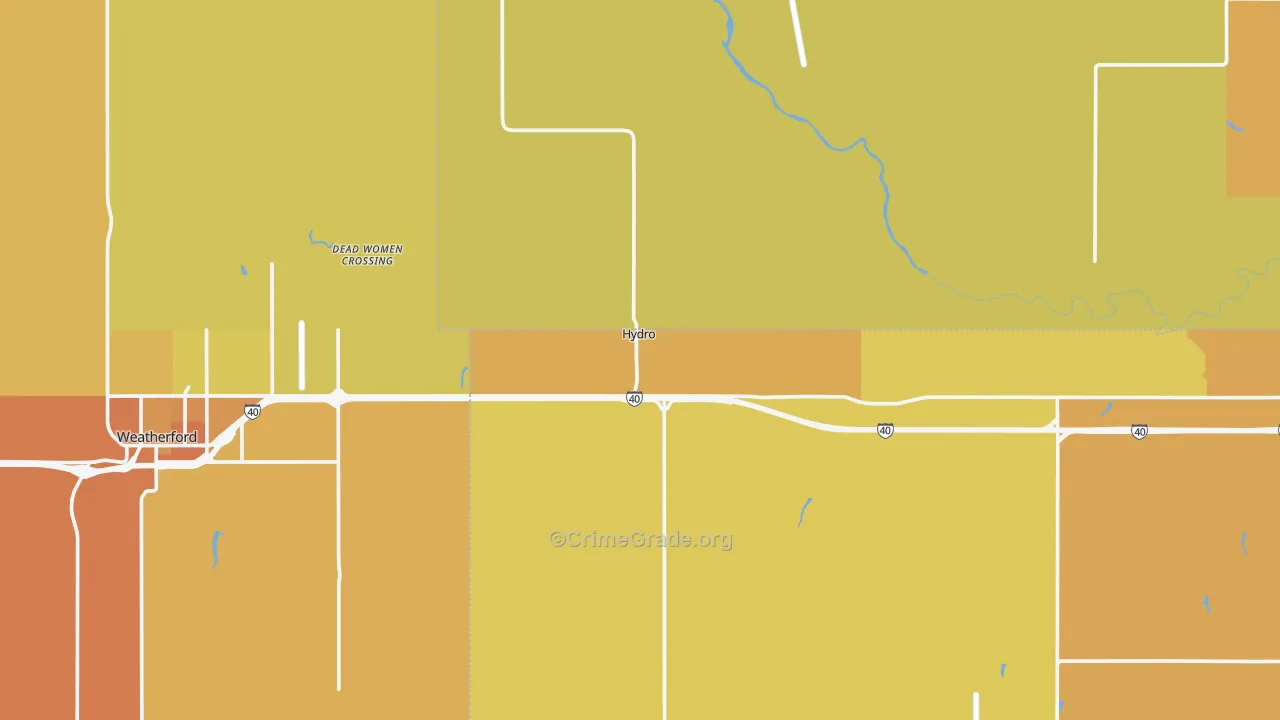 Hydro, OK Map of Vandalism Rates