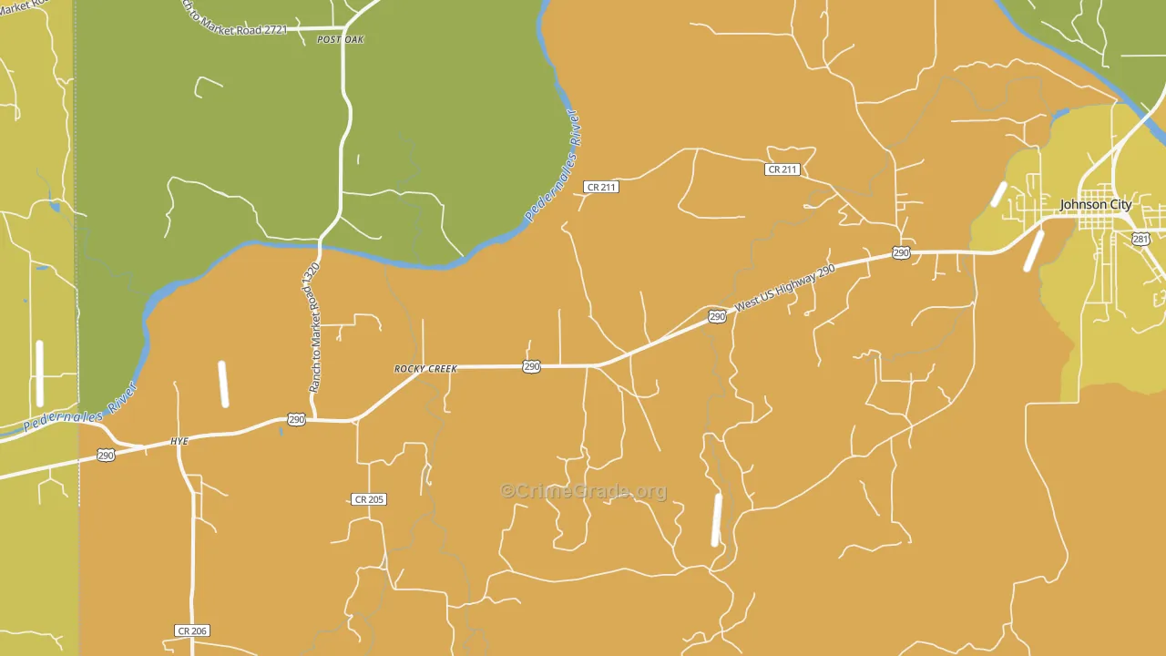 Hye, TX Map of Vandalism Rates
