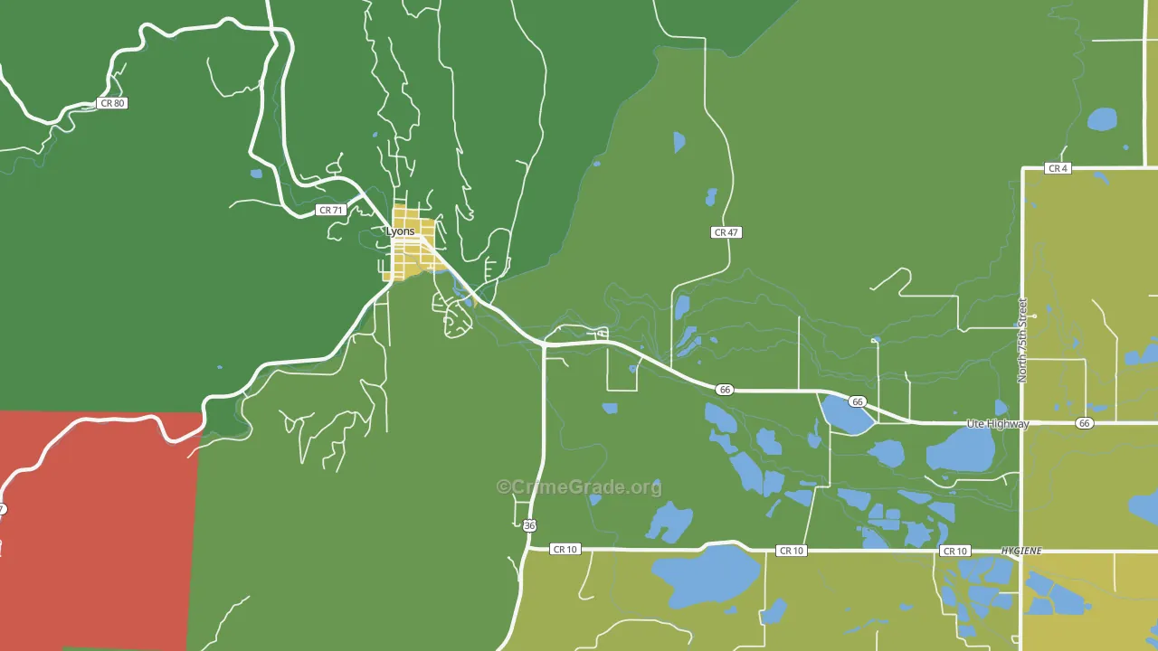 Hygiene, CO Map of Vandalism Rates